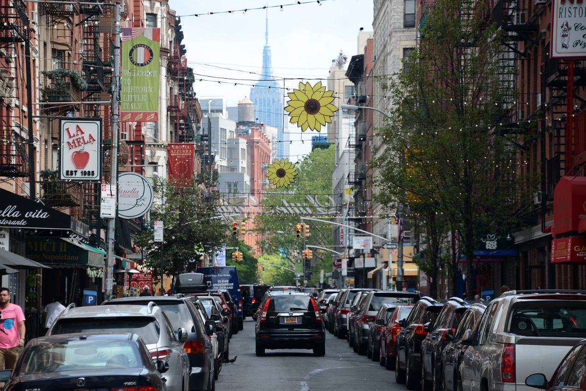 08 Looking Up Mulberry Toward The Empire State Building From Grand St In Little Italy New York City